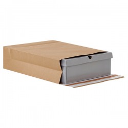 Sacchetti a fondo quadro E-Green - 40 x 50 x 10 + 10 cm - carta kraft - avana - Bong Packaging - conf. 100 pezzi