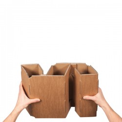 Scatola Wine Pack - 3 bottiglie - 30,5 x 10,8 x 36,8 cm - cartone doppia onda - avana - Bong Packaging - conf. 10 pezzi