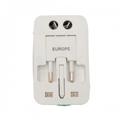 Adattatore da viaggio universale - 2 prese USB - bianco - MKC Melchioni