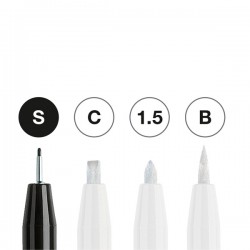Pitt Artist Pen - punte assortite - bianco/nero - Faber Castell - conf. 4 pezzi