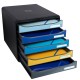 Cassettiera Big Box Plus Bee Blue - 5 cassetti A4 - nero/multicolore - Exacompta