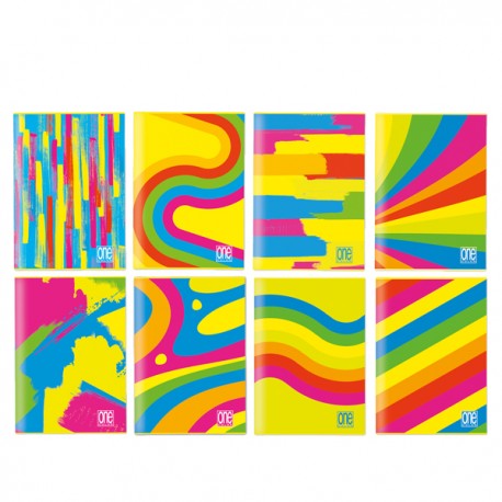 Maxiquaderno One Color Fantafluo - spiralato - A4 - 1 rigo - 60 fogli - 80 gr - Blasetti