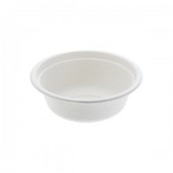 Ciotola monouso Bio - rotonda - diametro 13,5 cm - 350 ml - cellulosa - bianco - Leone - conf. 50 pezzi