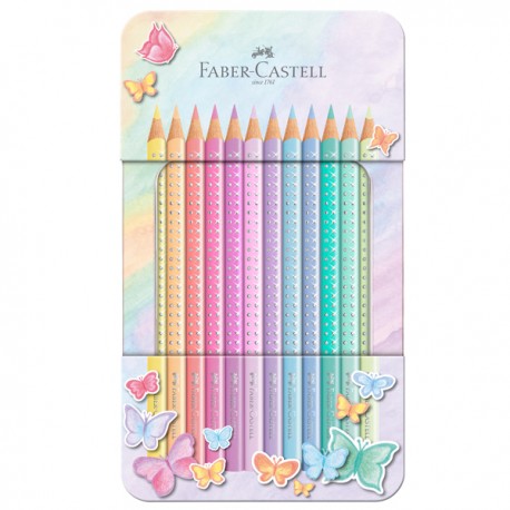 Astuccio matite colorate Sparkle Pastel - colori assortiti - Faber-Castell - conf. 12 pezzi