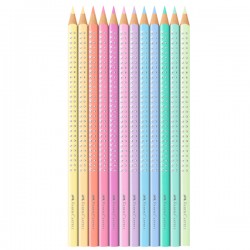 Astuccio matite colorate Sparkle Pastel - colori assortiti - Faber-Castell - conf. 12 pezzi