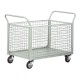 Carrello da lavoro - 4 sponde rete - laterali asportabili - 300 kg - grigio - Tecnotelai