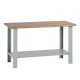 Banco da lavoro - senza cassetti - 150 x 75 x 90 cm - grigio/legno - Tecnotelai