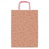 Shopper natale - 16 x 8 x 21 cm - carta kraft - fantasia stelline - rosso - Rex Sadoch
