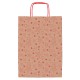 Shopper natale - 36 x 12 x 41 cm - carta kraft - fantasia stelline - rosso - Rex Sadoch