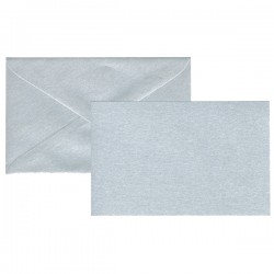 Biglietto natale neutro - con busta - 9 x 14 cm - argento - Rex Sadoch