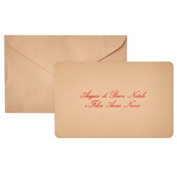 Biglietto natale con busta - 9 x 14 cm - stampa oro - avana - Rex Sadoch