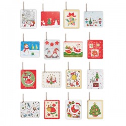 Segnapacco natale - con cordoncino - fantasie assortite - Rex Sadoch