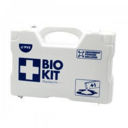 Valigetta per assorbimento liquidi biologici - con polvere addensante - 28,5 x 21 x 8,7 cm- bianco - PVS