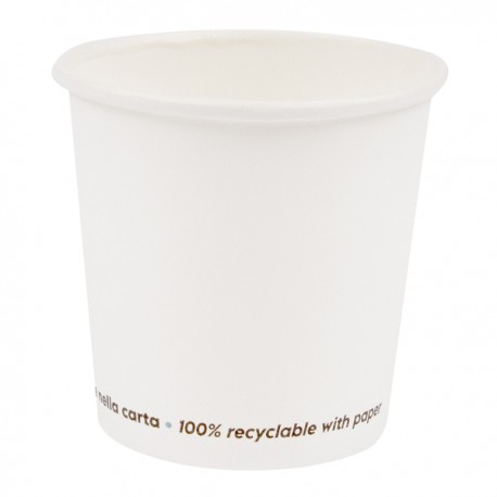 Bicchiere in carta - 200 ml - bianco - Signor Bio - conf. 50 pezzi