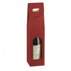 Scatola - 1 bottiglia - 9 x 9 x 38,5 cm - cartone seta - bordeaux - Scotton