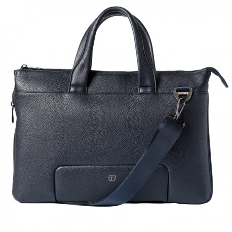 Borsa espandibile Gate Trended - con manici - 41 x 30 x 7 cm - ecopelle - blu - In Tempo