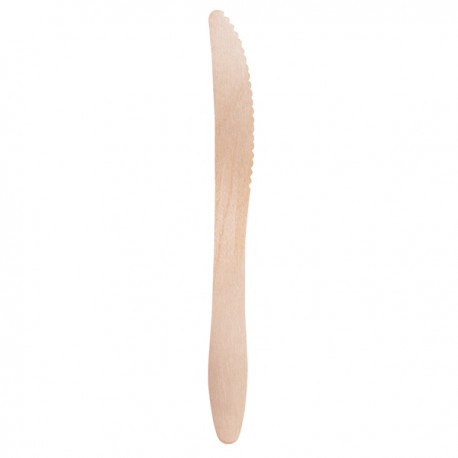 Coltello monouso in legno - 16,5 cm - Signor Bio - conf. 100 pezzi