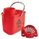 Secchio Polar - con strizzatore - 15 L - rosso - 30 x 27 x 37 cm - Perfetto