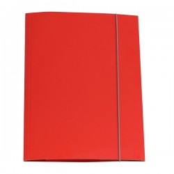 Cartellina con elastico - cartone plastificato - 3 lembi - 25x34 cm - rosso - Queen - Starline
