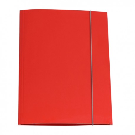 Cartellina con elastico - cartone plastificato - 3 lembi - 25x34 cm - rosso - Queen - Starline