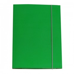 Cartellina con elastico - cartone plastificato - 3 lembi - 25x34 cm - verde - Queen - Starline