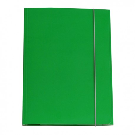 Cartellina con elastico - cartone plastificato - 3 lembi - 25x34 cm - verde - Queen - Starline