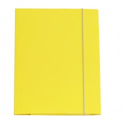 Cartellina con elastico - cartone plastificato - 3 lembi - 25x34 cm - giallo - Queen - Starline