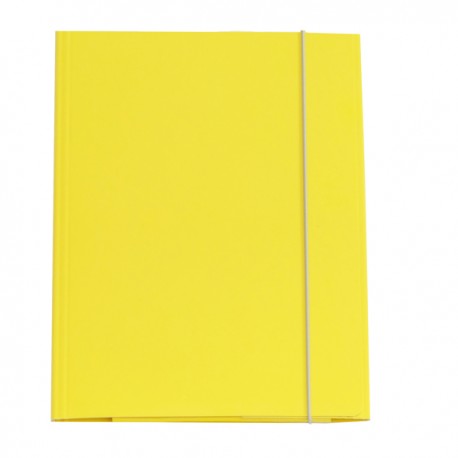 Cartellina con elastico - cartone plastificato - 3 lembi - 25x34 cm - giallo - Queen - Starline