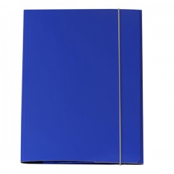 Cartellina con elastico - cartone plastificato - 3 lembi - 25x34 cm - blu - Queen - Starline