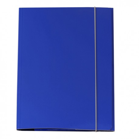 Cartellina con elastico - cartone plastificato - 3 lembi - 25x34 cm - blu - Queen - Starline
