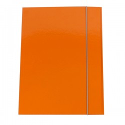 Cartellina con elastico - cartone plastificato - 3 lembi - 25x34 cm - arancio - Queen - Starline