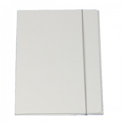 Cartellina con elastico - cartone plastificato - 3 lembi - 25x34 cm - bianco - Queen - Starline