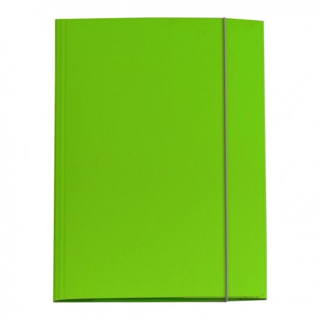 Cartellina con elastico - cartone plastificato - 3 lembi - 25x34 cm - verde prato - Queen - Starline