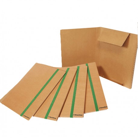 Cartellina 3 lembi - con elastico piatto 20 mm - 25 x 35 cm - cartoncino FSC - avana - Starline