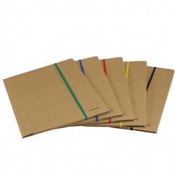 Cartellina 3 lembi - con elastico piatto 5 mm - 25 x 35 cm - cartoncino FSC - avana - Starline