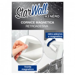 Cornice magnetica retroadesiva Starwall - A3 - nero - Starline