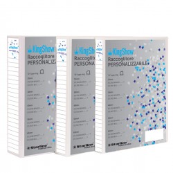 Raccoglitore personalizzabile KingShow - 4 anelli a D 30 mm - dorso 4 cm - 22x30 cm - bianco - Starline