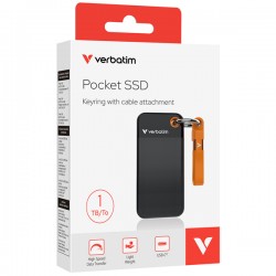 SSD Portatile Pocket USB 3.2 GEN 2 - 1 TB - Nero/Arancio Verbatim - 32193