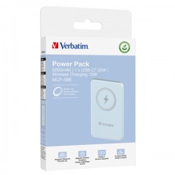 Verbatim - Power Bank Wireless - 5000 mAh - Blu - 32242