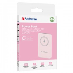 Verbatim - Power Bank Wireless - 5000 mAh - Rosa - 32243