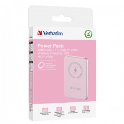 Verbatim - Power Bank Wireless - 10000 mAh - Rosa - 32248