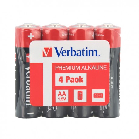Pila stilo AA - 1,5V - alcaline - 49501 - Verbatim - conf 4 pezzi