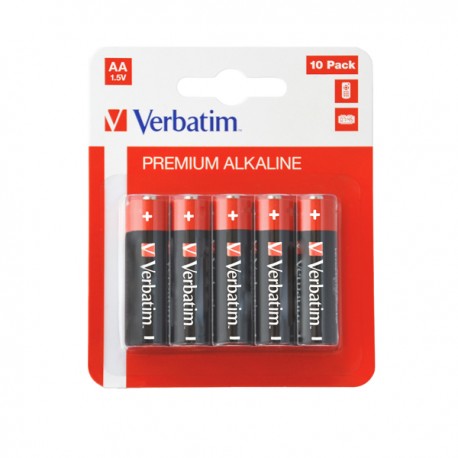 Pila stilo AA - 1,5V - alcaline - 49875 - Verbatim - blister 10 pezzi