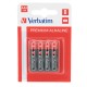 Pila ministilo AAA - 1,5V - 49920 - alcaline - Verbatim - blister 4 pezzi
